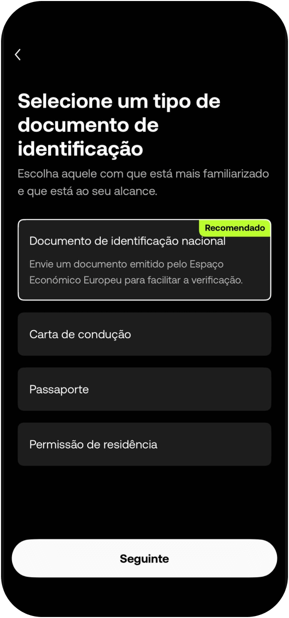 Verifique a sua conta e ganhe acesso a +300 tokens